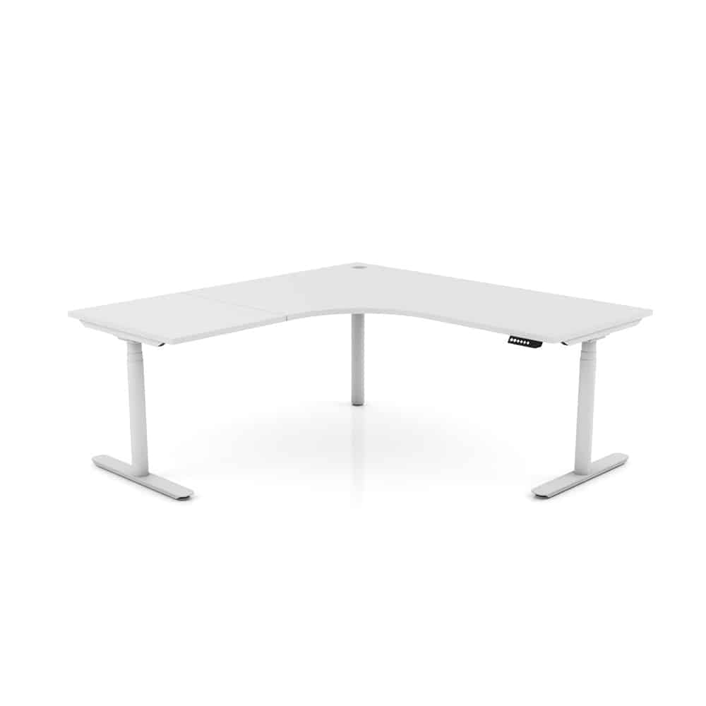 AWB Fit-Desk - Round Leg - Corner L-Shaped Electric Height Adjustable - Standing Desk
