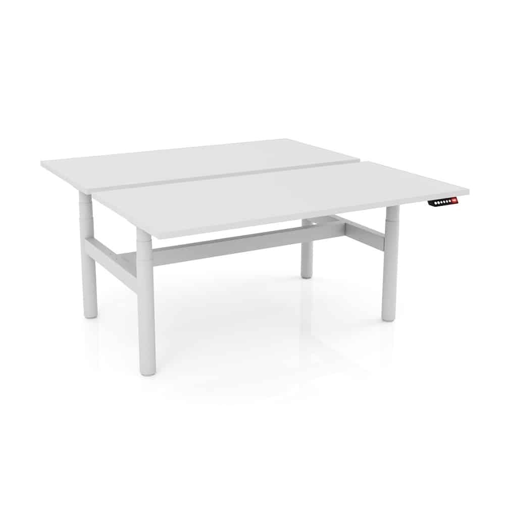 AWB Fit-Desk - Round Leg - 2 Person - Electric Height Adjustable Workstation