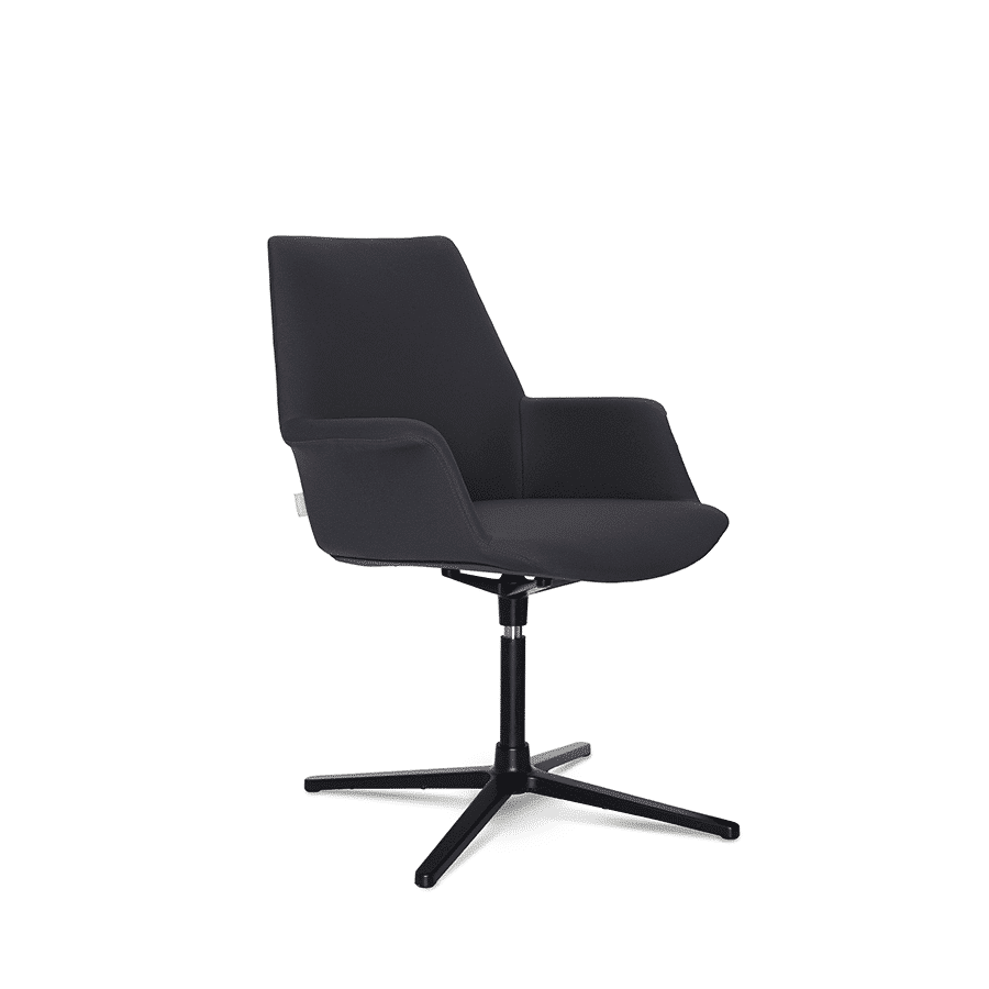 Boss Swivel Meeting Chair – 4 Star Base – Charcoal Fabric