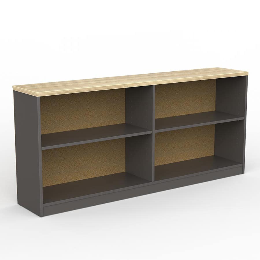 Network Office Storage Credenza Bookcase Cabinet - Melamine