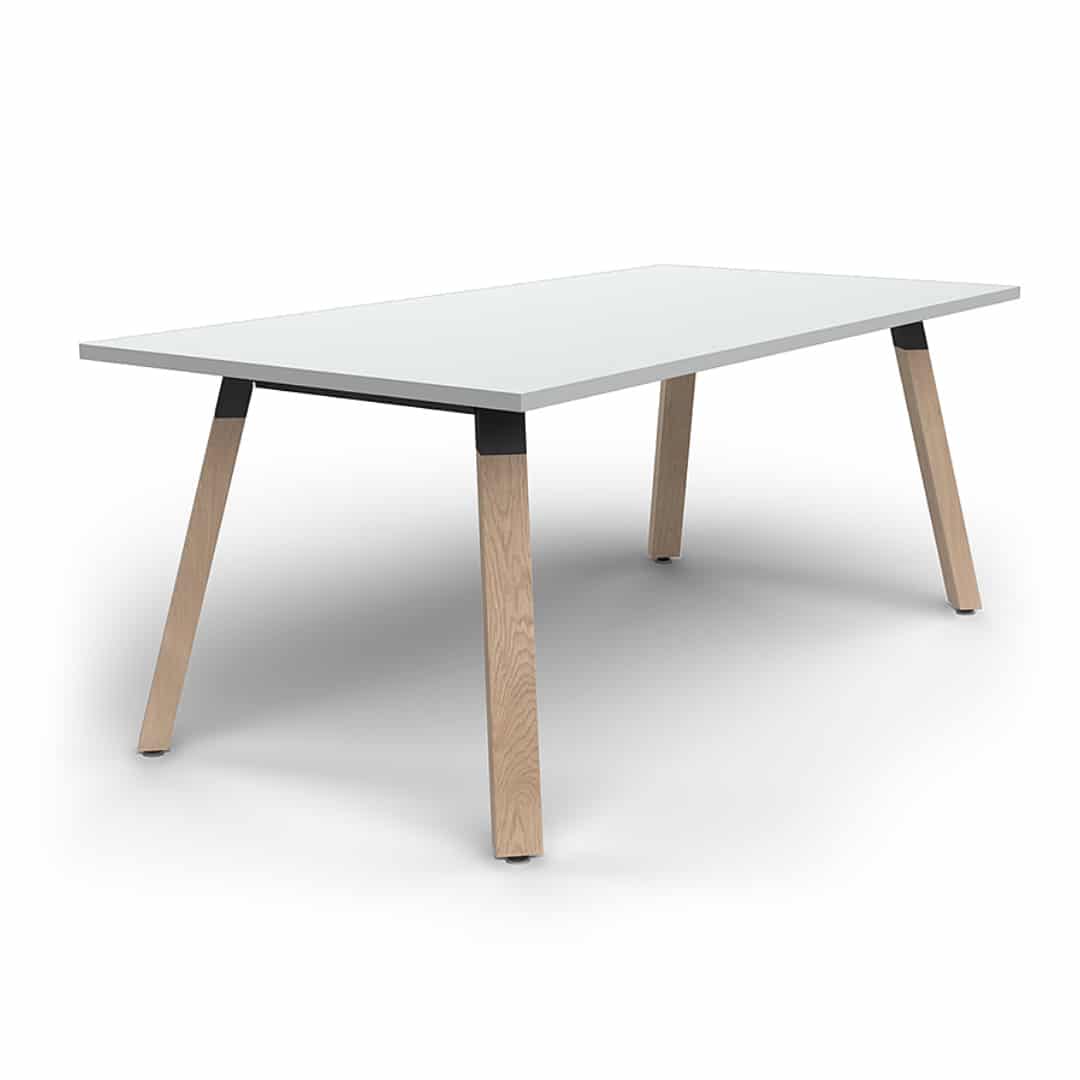 Plank Meeting Table - Rectangle - Oak Legs - White Top