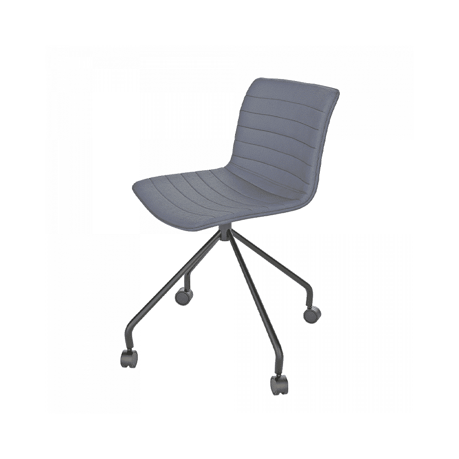 Move Swivel Meeting Chair – Black Frame on Castors – Charcoal Fabric