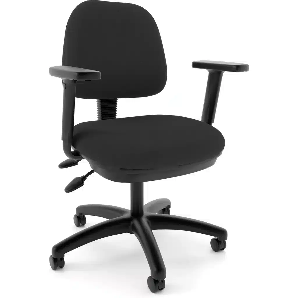 Tevo Heavy Duty Task Office Chair - Black Fabric Seat & Back