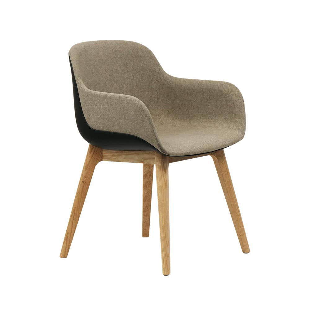 Venice YM Tub Chair with Armrest – Inner Upholstered – Outer Plastic Shell