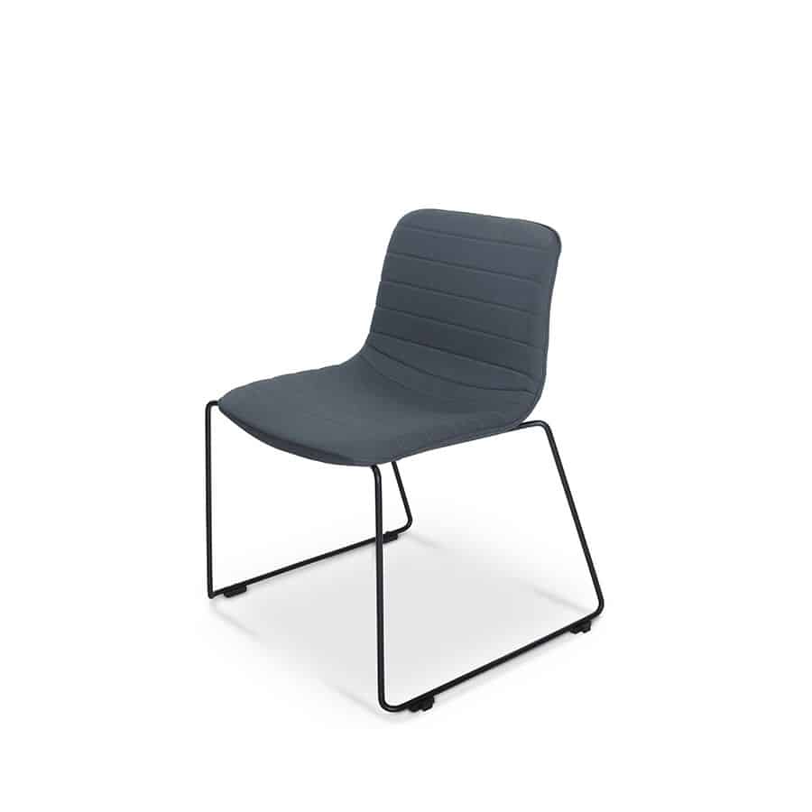Move Visitor Sled Base Chair – Black Frame – Charcoal Fabric